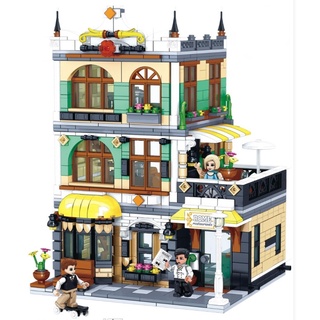 mytopshop 1186pcs moc city street roma comedor restaurante bloque de construcción figuras modelo juguetes set de regalo niños compatibles con lego