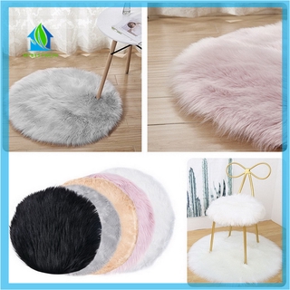 Alfombra suave de piel sintética alfombra hogar dormitorio cálido estera sofá silla escritorio alfombra redonda