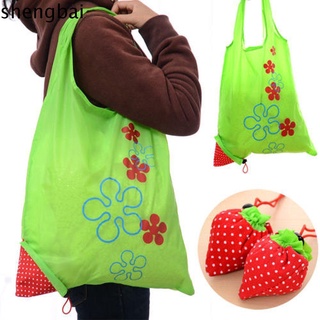 Shengbai 1Pc Eco bolso nuevo Shopping Tote bolsas reutilizables bolsa portátil lindo moda reciclar plegable caliente fresa/Multicolor