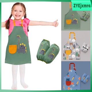 delantal infantil con bolsillo impermeable niños niñas ajustable delantal de cocina artesanía pintura hornear pintura pintura delantal