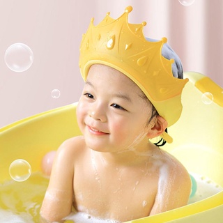 baby shower gorra de dibujos animados corona gorro de ducha lavado gorra de pelo niños champú gorra impermeable protección de la oreja bebé ducha escudo sombrero (3)