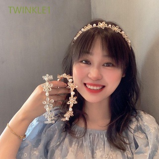 Twinkle1 temperamento estilo coreano diademas elegantes cristal mujeres aro de pelo accesorios de pelo antideslizante de lujo Headwear perlas niñas diadema