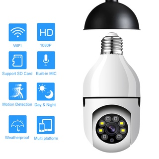 Cámara 1080P E27 PTZ WIFI-Seguimiento automático Inalámbrico Lámpara CCTV párr exteriores Cámara impermeable Wi-Fi PTZ Color Visión nocturna IP (3)