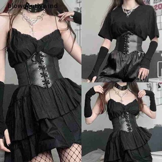 Blowgentlywind 1Pcs Gothic Dark Lace Up Female Waist Corset Belt Wide PU Leather Dress Belts BGN