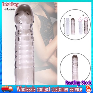 DM_ silicona sexo condón manga pene preservativo manga extensor de inserción profunda para pareja