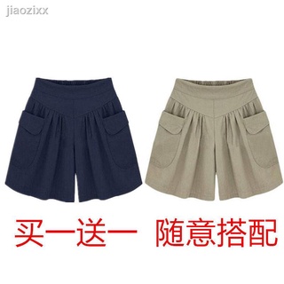 Plus size Korean high-waist casual sports shorts women s summer 200 kg loose and thin elastic waist wide-leg pants hot pants