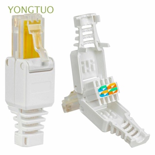 yongtuo 8p8c rj45 conector sin crimpado cabeza de cristal conectores portátil poe herramienta sin herramienta cctv ethernet cable cat6/multicolor