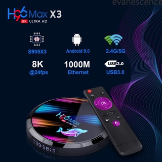 smart tv box h96 max x3 4gb 128gb android 9.0 dual frecuencia wifi 1080p 4k set top box evanescence