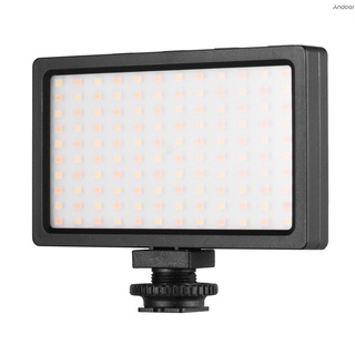 ✧ Liyadi LED Panel de luz de vídeo en cámara 3200K-5600K regulable lámpara ajustable brillo luz Flash con montaje de zapata fría para fotografía transmisión en vivo
