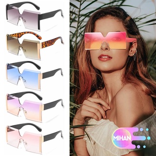 Mihan moda de gran tamaño cuadrado gafas de sol UV400 sombras gafas de sol mujeres sin montura transparente Color caramelo gafas de viaje