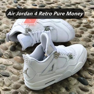 Tênis Nike Air Jordan 4 Retrô / Dinheiro Puro / Esportivo / Ar Livre Com Cadarço Para Masculino E Mulheres 37 Cores