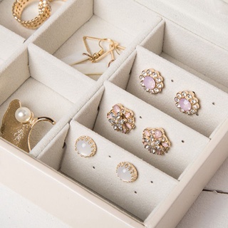 Ho joyero para mujeres cuero organizador de joyas de almacenamiento de exhibición joyero embalaje (7)