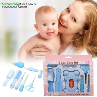 eliza12 niños peine de pelo material de seguridad clipper cuidado del bebé cepillo de dientes bebé kit de cuidado de la salud moda nariz limpiador bebé termómetro/multicolor