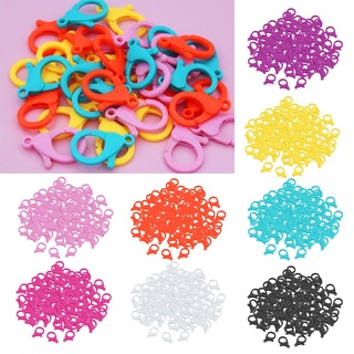 [brhellery] 100 Clips de plástico duro de plástico broches de langosta, lindo cordón broches de presión para llavero anillo de juguete cierre de cadena (1)