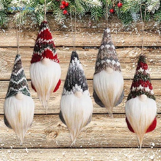 int0 5pcs árbol de navidad colgante gnomos adornos sueco hecho a mano gnomo de peluche santa elfo vacaciones decoración del hogar