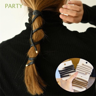 PARTY Fácil de usar Pinza de cola de caballo Blanco Pelo rizado Cabestrillo de cola de caballo Piel Negro Plegable Horquilla Café Corbata de pelo largo