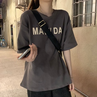 Mujer estudiantes de manga corta suelta y versátil bf viento de media manga camiseta de fondo camiseta top t bf: t:jinjinneng.my8.26