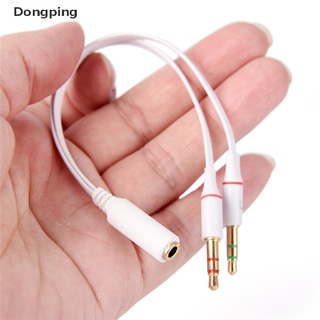 Dongping mm hembra a 2 macho Y divisor Aux Cable de Audio PC auriculares auriculares micrófono Jack MY