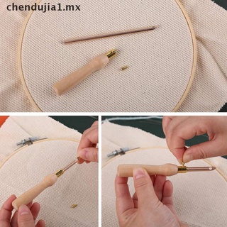 CHEN Wooden Handle Embroidery Pen Adjustable Embroidery Punch Needle Weaving Tool .