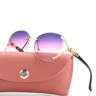 gafas de sol de recorte de diamantes sin marco, moda de metal para mujer tiktok, vibrato, misma dama, gafas de sol de moda