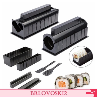 [Brlovoski2] Kit De Sushi Maker De grado alimenticio De Plástico 10 pzs/Kit De Moldes Divertidos y Fácil Sushi Para principiantes (7)
