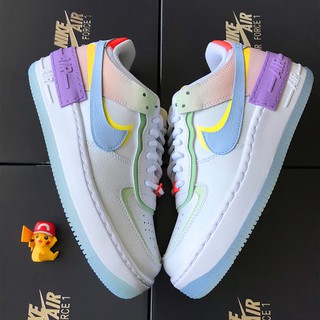 Sports Senakers Nike Air Force 1 Shadow Macaron Low cut Rubber Running Shoes For wome's