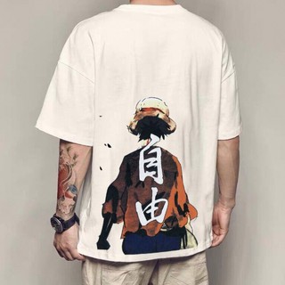 One Piece Cosplay Short-sleeved T-shirt Round Neck Loose tee Fashion Couple Casual T-shirt Plus Size
