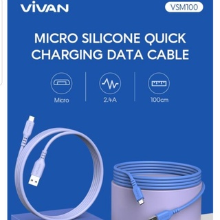 Vivan Micro Cable de datos de silicona de carga rápida Full VSM100 - azul