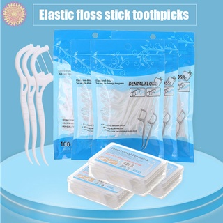 50/100Pcs Dental Floss Interdental Brush Teeth Stick Toothpicks Tooth Thread Floss for Oral Care Beauty Tools