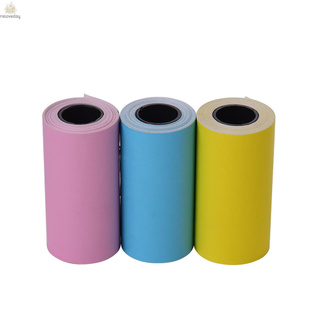 [❤] Printable Color Sticker Paper Roll Direct Thermal Paper with Self-adhesive 57*30mm(2.17*1.18in) for PeriPage A6 Pocket Thermal Printer for PAPERANG P1/P2 Mini Photo Printer, 3 Rolls