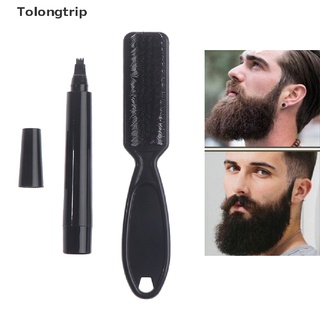 tolongtrip] lápiz de barba de relleno de barba y cepillo potenciador de barba impermeable bigote caliente