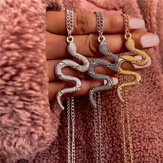 Collar pequeño de serpiente con colgante retro de serpiente/cadena para suéter (2)
