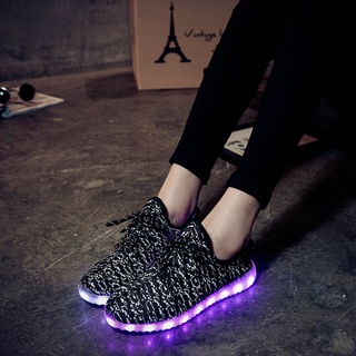 Mod Unisex LED luminoso zapatos intermitente USB recargable cordones amantes zapatos 09-28