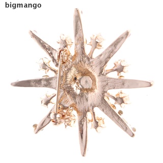 [bigmango] Broche de Diamante con copo de nieve de plata de boda, diseño de diamantes de imitación de cristal, broche de navidad caliente (7)