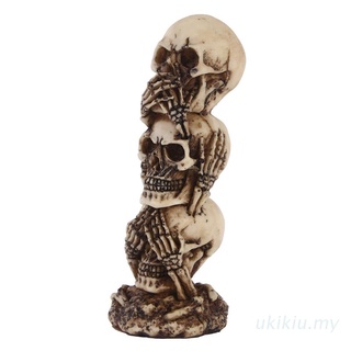 Estatuilla de cabeza de cráneo uki decoración de Halloween estatua de resina artesanía calavera humana estatua