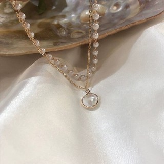 Pulsera de perlas de doble capa Simple retro de moda para mujer