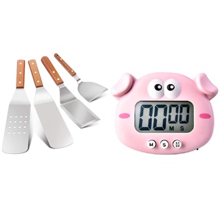Kitchen Timer, Digital Cooking Timer with 4-Pieces Exclusive Griddle Tools