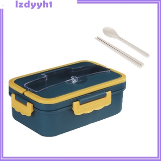 Bento Lunch Box with Handle Storage with Spoon Chopsticks for Kids Adults Student Office Worker Lunch Box with