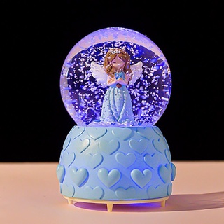 Regalo de navidad bola de cristal caja de música princesa niña caja de música regalo de cumpleaños de los niños nieve y hielo (7)