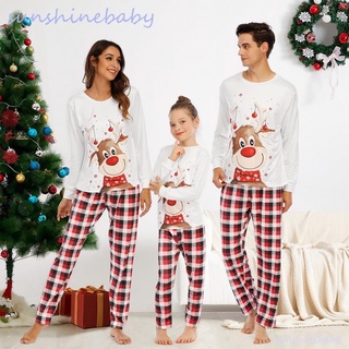 navidad familia ropa de hogar conjunto pijamas santa claus para padres y niños