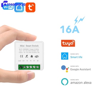 [Nueva Llegada] 16A MINI Wifi Smart Switch Supporte Temporizador De 2 Vías Interruptores Inalámbricos Home Automation Compatible Con Tuya Alexa Google ROSEMARY