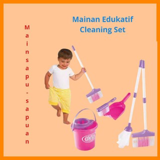 Juguetes educativos niños escoba herramientas de limpieza fregona cubo cepillo de limpieza conjunto