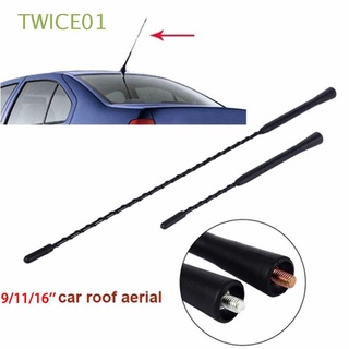 twice01 antena antena de coche antena modificada antena auto techo látigo universal tornillo am/fm 9"/11"/16" aluminio