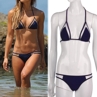 conjunto de bikini triangular push-up con relleno/bikini brasileño/mujer