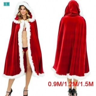 Disfraz De papá Noel rojo con capucha para mujer