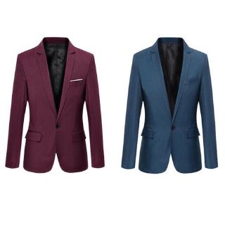 Slim Fit Formal traje de negocios de los hombres Casual Blazer un botón solo pecho Tops traje de esmoquin chamarra (3)