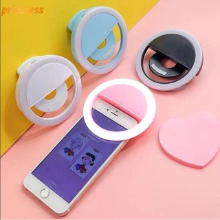 RGB Selfie LED Ring Light Circle Mini Mobile Phone Lights Lamp For Phone Rechargeable Clip-on Makeup Mirror Fill Light priestess