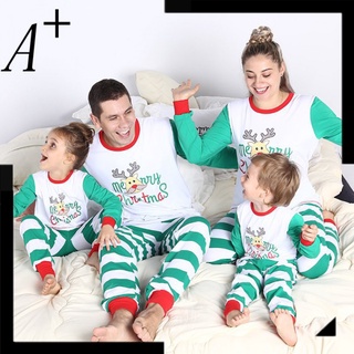 Conjuntos Familiares Traje a rayas para padres e hijos Pijamas de Navidad para padres e hijos