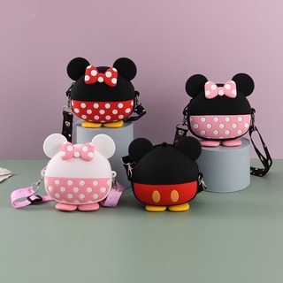 13*12cm Fidget Toy Children's Casual Cartoon Bag Silicone Mickey Bag Minnie Bag Kids Shoulder Messenger Coin Purse
