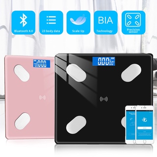 Báscula de grasa corporal Shebaking Analizador de composición corporal de báscula de peso digital inteligente con aplicación para teléfono inteligente Bluetooth